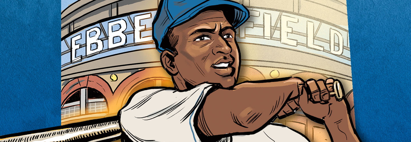 Comic illustration of Jackie Robinson