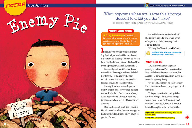 magazine spread for enemy pie