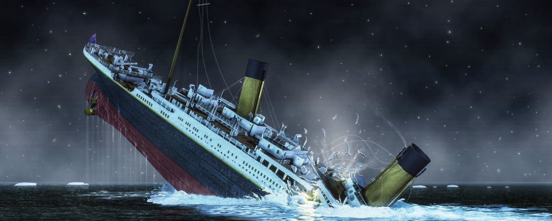 illustration of titanic sinking
