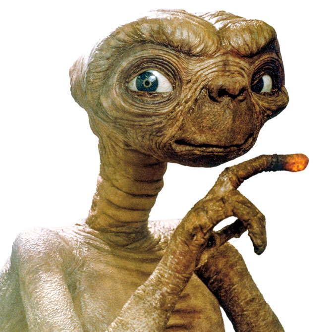 E.T. holding up his glowing finger