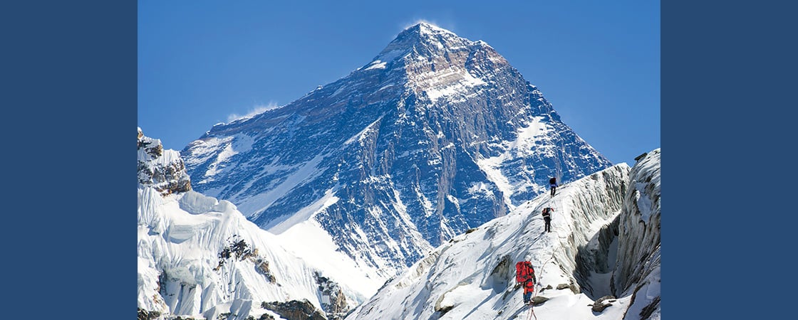 Image of people climbing Mt. Everest