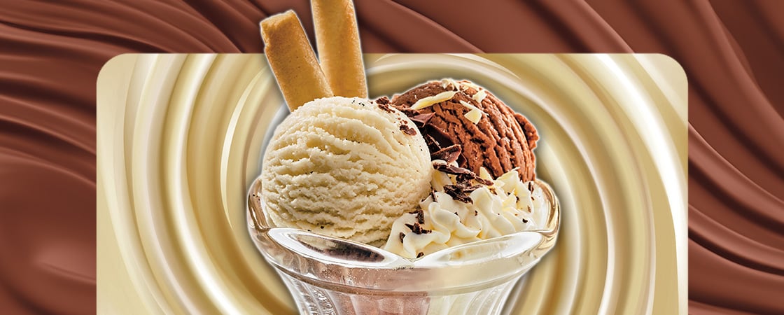 Image of vanilla and chocolate ice cream